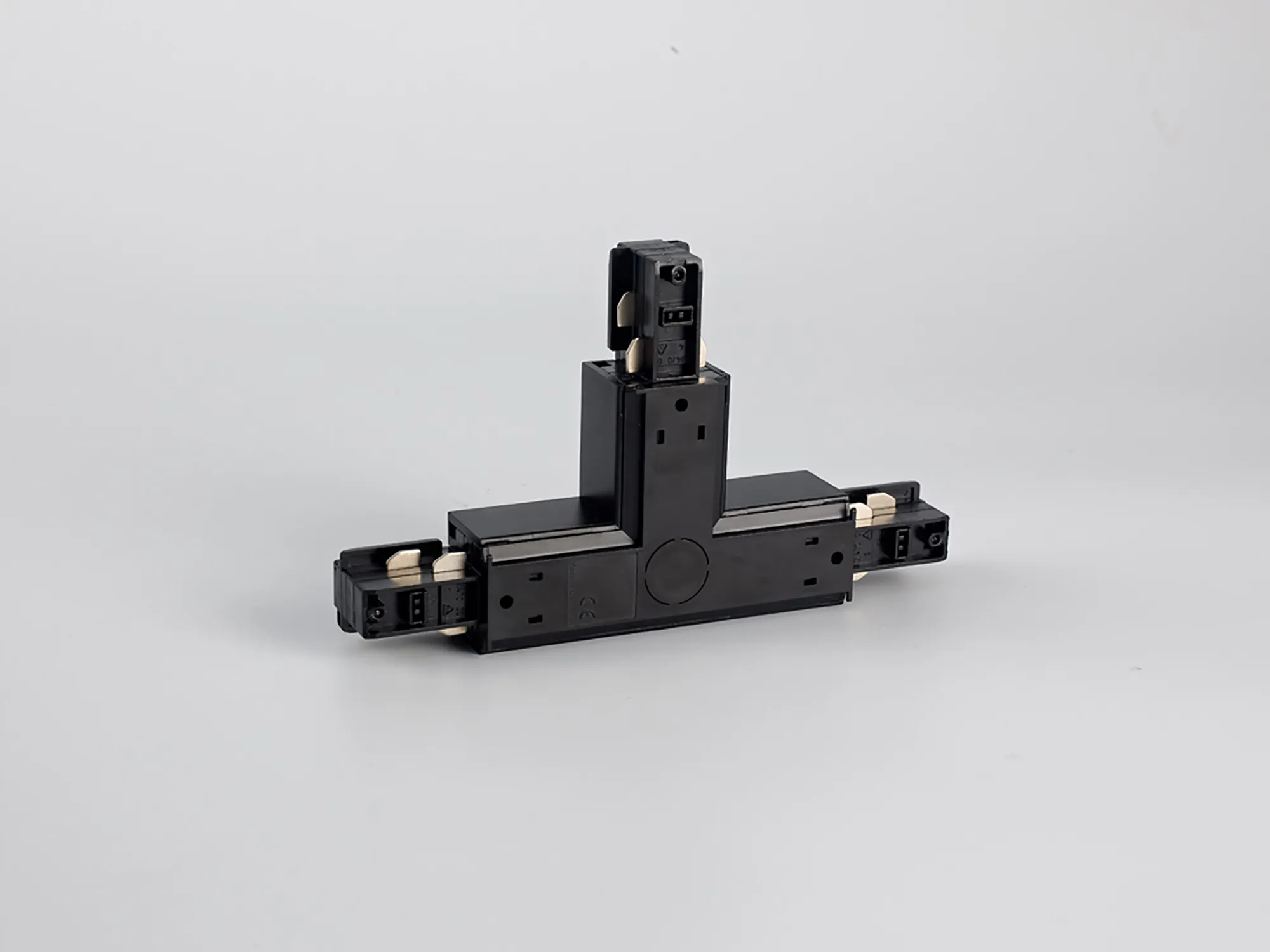 T Coupler With Feeding Option 3 Circuit Surface Mounted Track Earth Inside Left 555 1 1213 2  Eutrac 3 Circuit Surface-Black